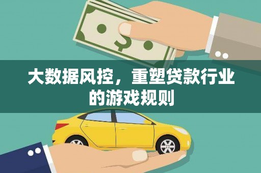 比如大数据风控，重塑贷款行业的游戏规则