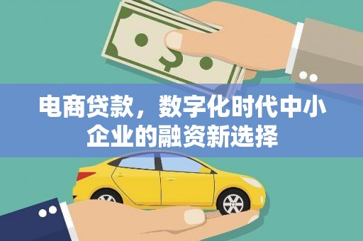 比如电商贷款，数字化时代中小企业的融资新选择