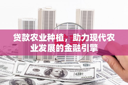比如贷款农业种植，助力现代农业发展的金融引擎