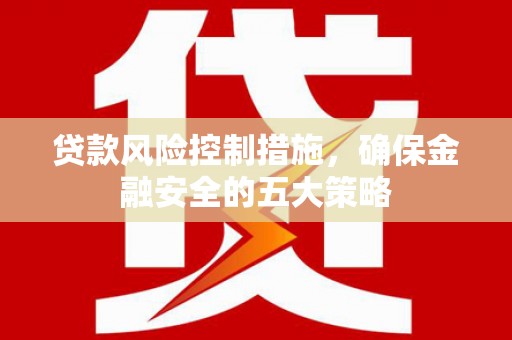比如贷款风险控制措施，确保金融安全的五大策略