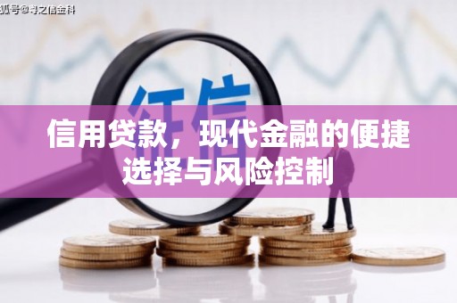 比如信用贷款，现代金融的便捷选择与风险控制