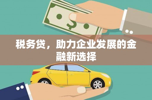 比如税务贷，助力企业发展的金融新选择