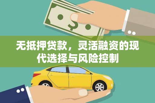 比如无抵押贷款，灵活融资的现代选择与风险控制