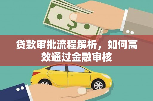 比如贷款审批流程解析，如何高效通过金融审核