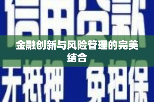 比如金融创新与风险管理的完美结合