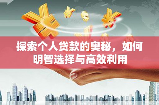 比如探索个人贷款的奥秘，如何明智选择与高效利用