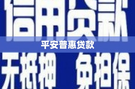 比如平安普惠贷款