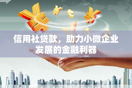 比如信用社贷款，助力小微企业发展的金融利器