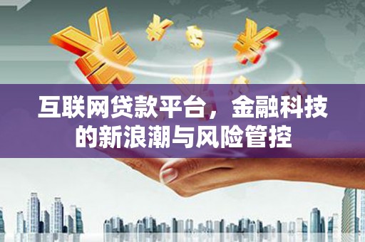 比如互联网贷款平台，金融科技的新浪潮与风险管控