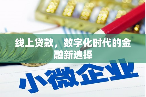 比如线上贷款，数字化时代的金融新选择