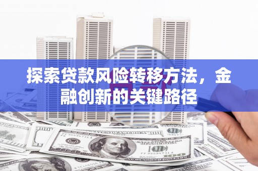 比如探索贷款风险转移方法，金融创新的关键路径