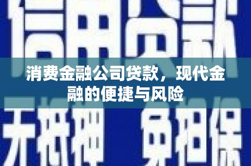 比如消费金融公司贷款，现代金融的便捷与风险