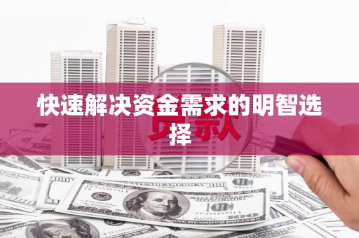 比如快速解决资金需求的明智选择