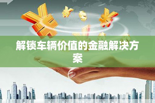 比如解锁车辆价值的金融解决方案